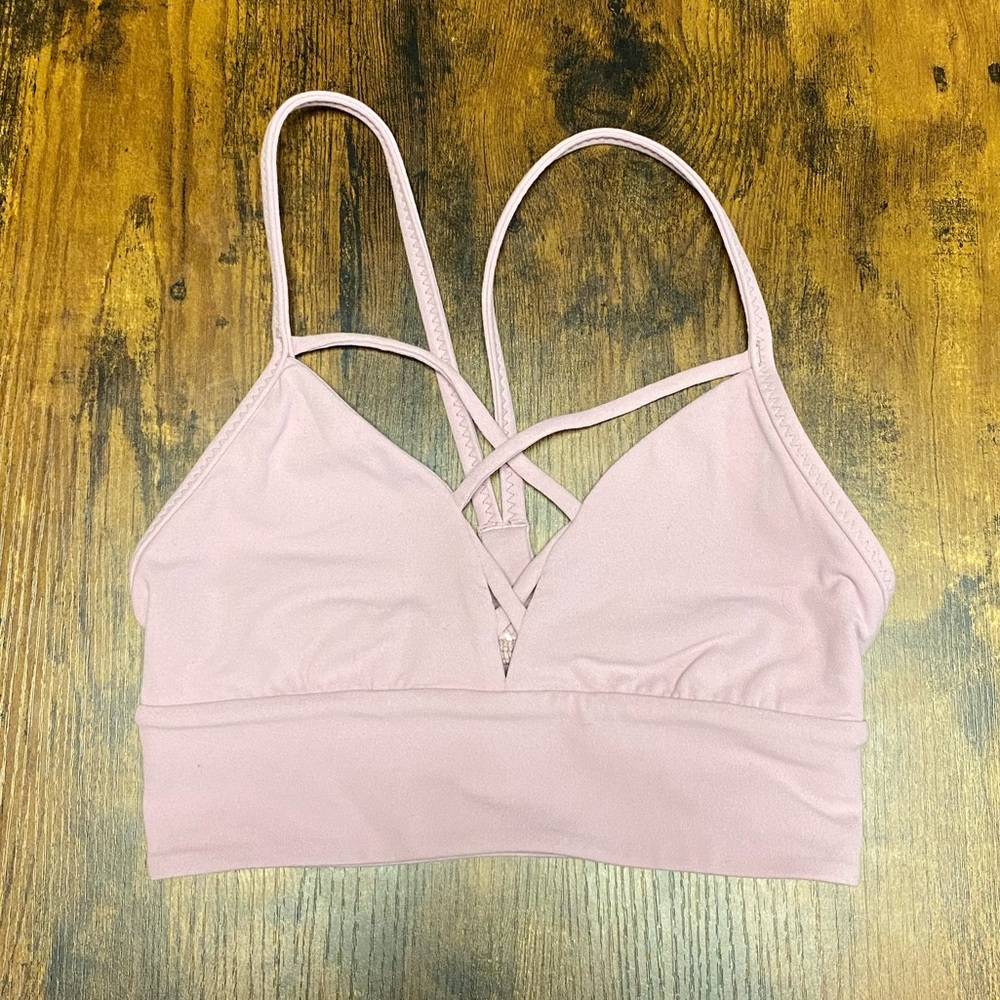 V crisscrossed Lululemon